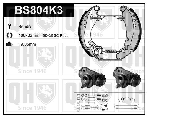 QUINTON HAZELL Комплект тормозных колодок BS804K3